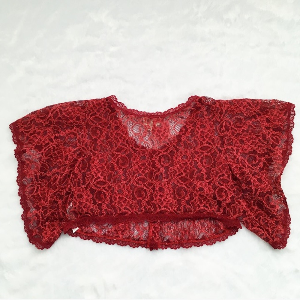 Like New Intimately Free People Red Lace Top - Picture 6 of 6